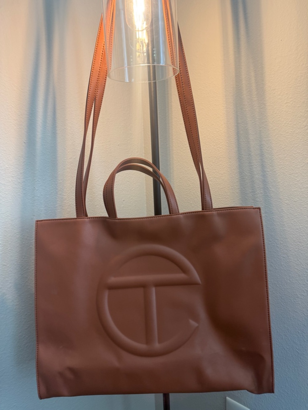 Large Telfar Tan Vegan Leather Tote